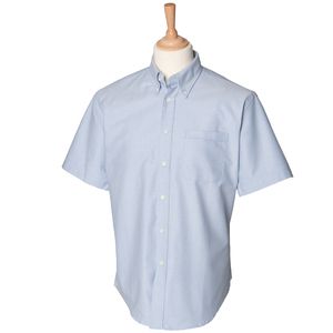 Henbury HB515 - Camisa Oxford de manga corta Azul