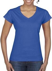 Gildan 64V00L - Camiseta mujer cuello en V Softstyle®  Real Azul
