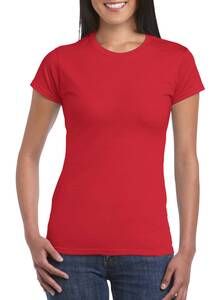 Gildan 64000L - Camiseta de manga corta Mujer Rojo