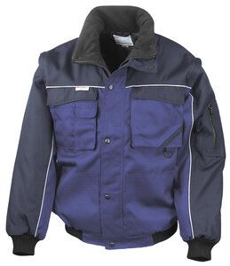 Result RE71A - Chaqueta heavy duty pilot con cremallera de Work-Guard Royal/ Navy