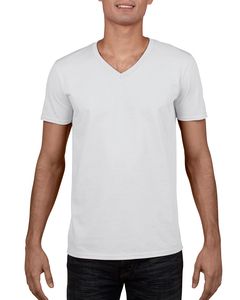Gildan GI64V00 - Camiseta cuello V para hombre 100% algodón Blanco