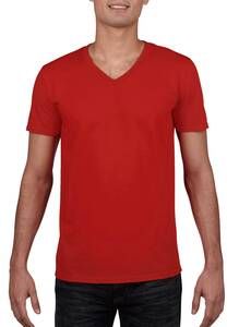Gildan GI64V00 - Camiseta cuello V para hombre 100% algodón Rojo