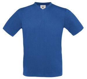 B&C BC163 - Camiseta Exact Con Cuello En V Azul royal