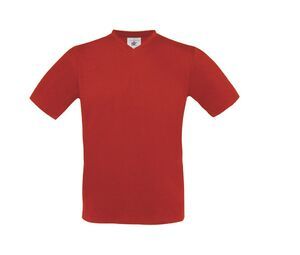 B&C BC163 - Camiseta Exact Con Cuello En V Rojo
