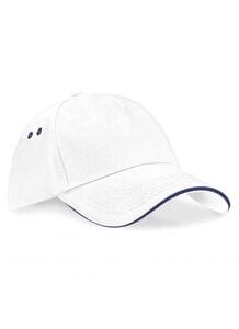 Beechfield BF15C - Gorra Sandwich Blanco / Azul marino