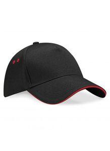 Beechfield BF15C - Gorra Sandwich Negro / Rojo