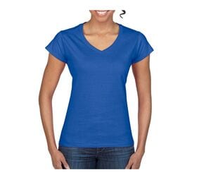Gildan GN647 - Camiseta Cuello V para Mujer Softstyle Real Azul