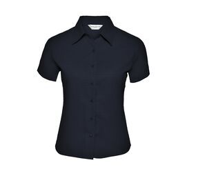 Russell Collection JZ17F - Camisa Classic Twill para mujer French marino