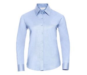 Russell Collection JZ32F - Camisa Manga Larga Easy Care Oxford Oxford Blue