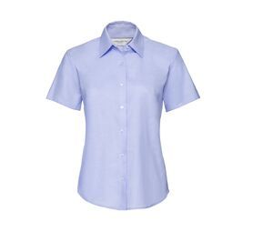 Russell Collection JZ33F - Camisa Manga Corta Easy Care Oxford Oxford Blue
