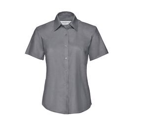 Russell Collection JZ33F - Camisa Manga Corta Easy Care Oxford Plata