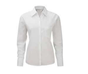 Russell Collection JZ34F - Camisa PopelÍn Para Mujer Blanco