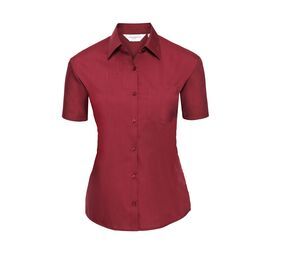 Russell Collection JZ35F - Camisa PopelÍn Para Mujer Classic Red