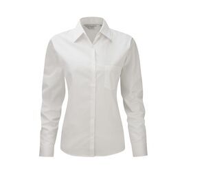 Russell Collection JZ36F - Camisa Poplin Manga Larga Pure Cotton Easy Care Blanco