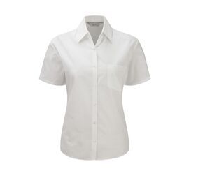 Russell Collection JZ37F - Camisa Poplin Manga Corta Pure Cotton Easy Care Blanco