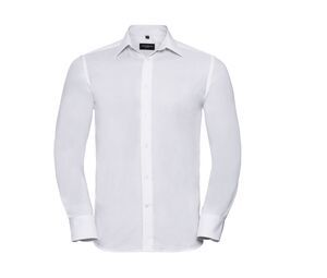 Russell Collection JZ922 - Camisa manga larga Oxford para hombre Blanco