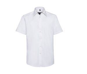 Russell Collection JZ923 - Camisa manga corta Oxford para hombre Blanco