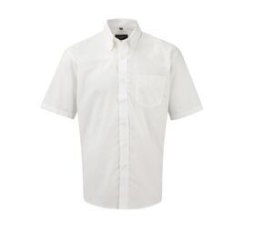 Russell Collection JZ933 - Camisa manga Corta Easy Care Oxford Blanco