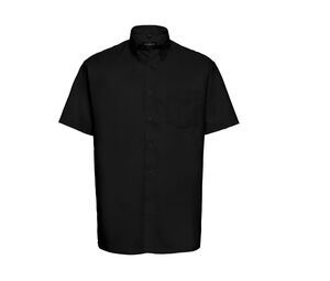 Russell Collection JZ933 - Camisa manga Corta Easy Care Oxford Negro