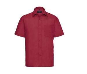 Russell Collection JZ935 - Camisa manga Corta Polycotton Easy Care Poplin Classic Red