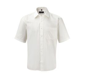 Russell Collection JZ937 - Camisa Manga Corta Cotton Poplin Blanco