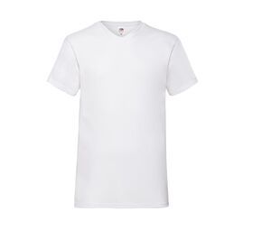 Fruit of the Loom SC234 - Camiseta económica con cuello en V para hombre Blanco
