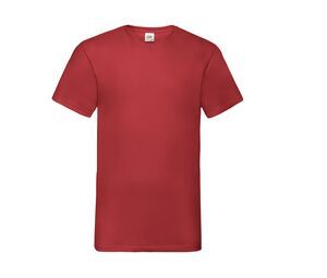 Fruit of the Loom SC234 - Camiseta económica con cuello en V para hombre Rojo