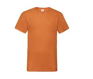 Fruit of the Loom SC234 - Camiseta económica con cuello en V para hombre Naranja