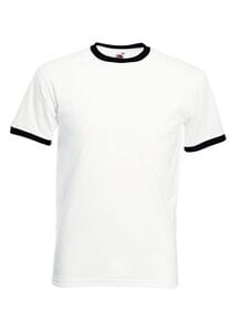 Fruit of the Loom SC245 - Camiseta Ringer para Hombre Blanco / Negro
