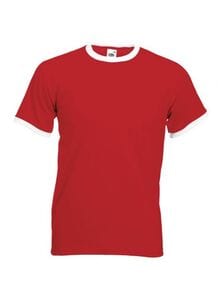 Fruit of the Loom SC245 - Camiseta Ringer para Hombre Red/White
