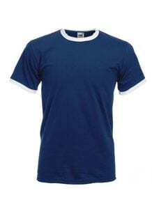 Fruit of the Loom SC245 - Camiseta Ringer para Hombre Navy/White