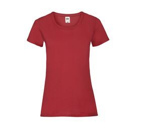 Fruit of the Loom SC600 - Camiseta Slim para Mujer Rojo