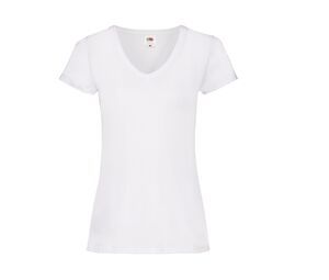Fruit of the Loom SC601 - Camiseta con cuello en V para mujer Blanco
