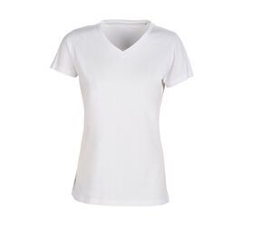 Sans Étiquette SE634 - Camiseta Cuello V Sin Etiqueta para mujer Blanco