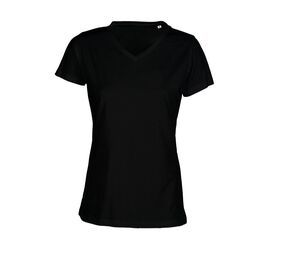 Sans Étiquette SE634 - Camiseta Cuello V Sin Etiqueta para mujer Negro