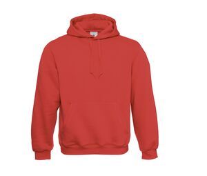 B&C BC510 - Sudadera con capucha de algodón con bolsillo de canguro para hombre Rojo