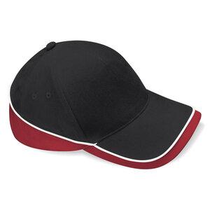 Beechfield BF171 - Gorra visera Teamwear Competition Black/Classic Red/White