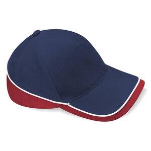 Beechfield BF171 - Gorra visera Teamwear Competition French Navy/Classic Red/White