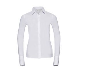 Russell Collection JZ60F - Camisa Stretch Lycra® Para Mujer Blanco