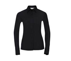 Russell Collection JZ60F - Camisa Stretch Lycra® Para Mujer Negro