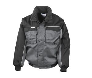 Result RS071 - Chaqueta De Trabajo Pesado Workguard Zip Sleeve Grey/Black