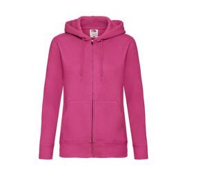 Fruit of the Loom SC375 - Sudadera con capucha Premium 70/30 para mujer Fucsia