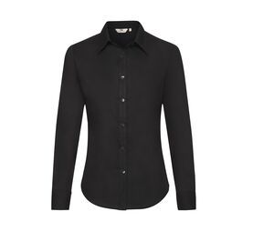 Fruit of the Loom SC401 - Camisa Manga Larga Oxford Para Mujer Negro