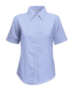 Fruit of the Loom SC406 - Camisa Manga Corta Oxford Para Mujer (65-000-0) Oxford Blue