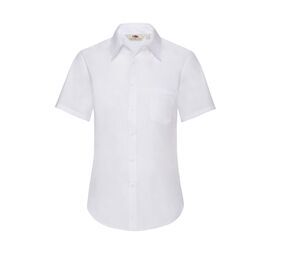 Fruit of the Loom SC416 - Camisa manga corta poplin para mujer Blanco