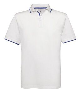 B&C BC430 - Camiseta Safran Sport White/Royal Blue