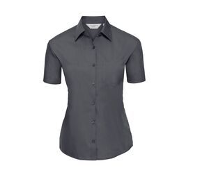 Russell Collection JZ35F - Camisa PopelÍn Para Mujer Convoy Grey