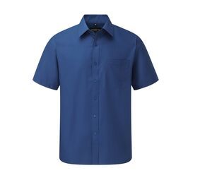 Russell Collection JZ935 - Camisa manga Corta Polycotton Easy Care Poplin Bright Royal