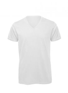 B&C BC044 - Camiseta Cuello V para Hombre Blanco