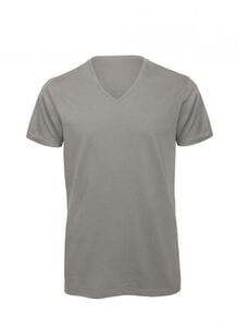 B&C BC044 - Camiseta Cuello V para Hombre Gris claro